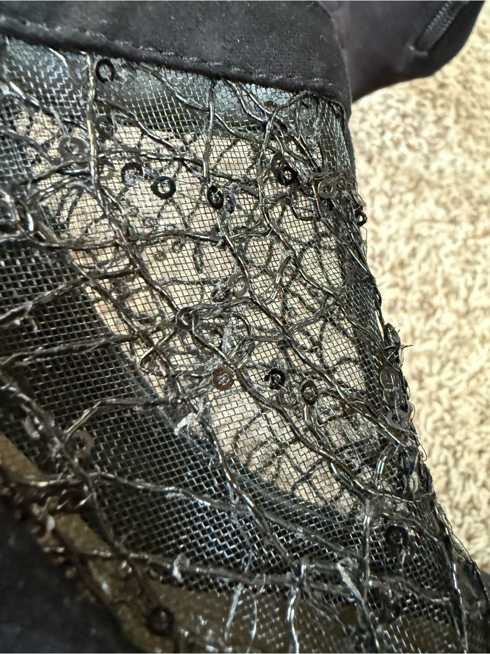 Styluxe- Black mesh Lace-Panel Stiletto Pumps (8) - Picture 7 of 11